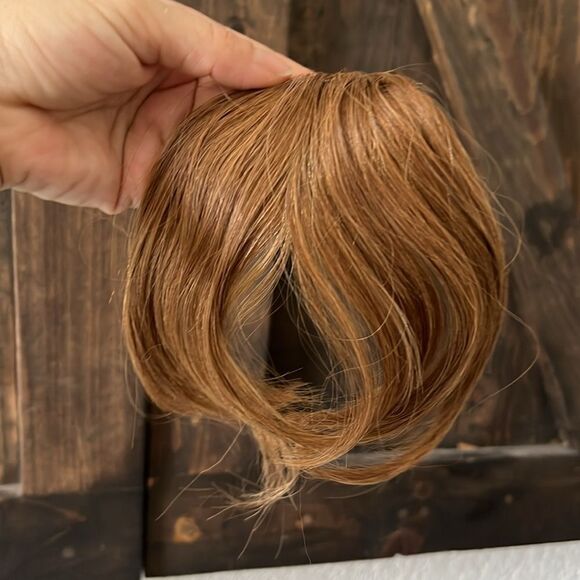 100% Real Human Hair Clip on Wispy Front Bangs Fringe Hairpiece, Topper - Picture 5 of 15